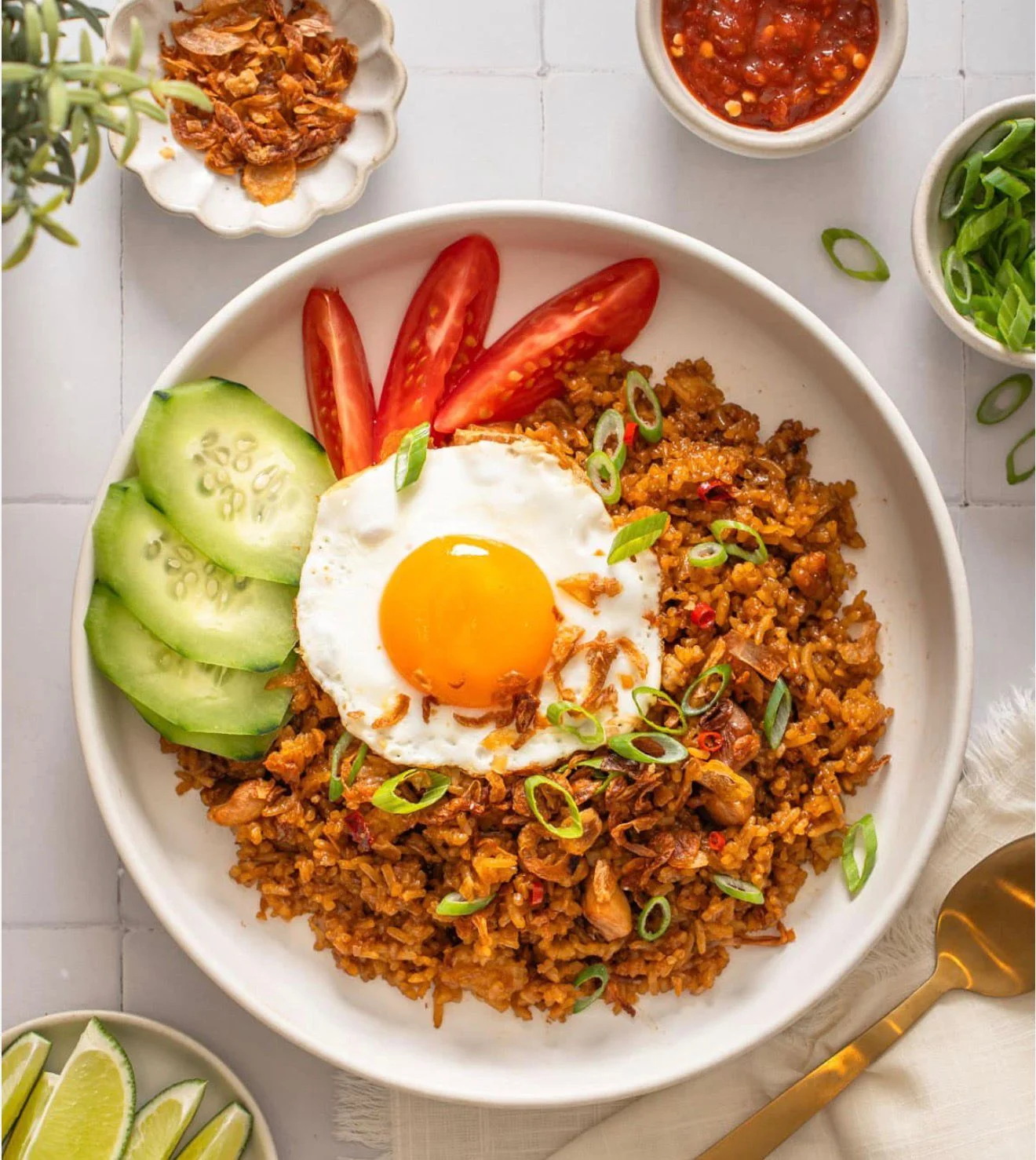 Nasi Gurung — spiced fried rice topped with a fried egg at Taste of Hakka & Thakali Kitchen & Bar, Edmonton