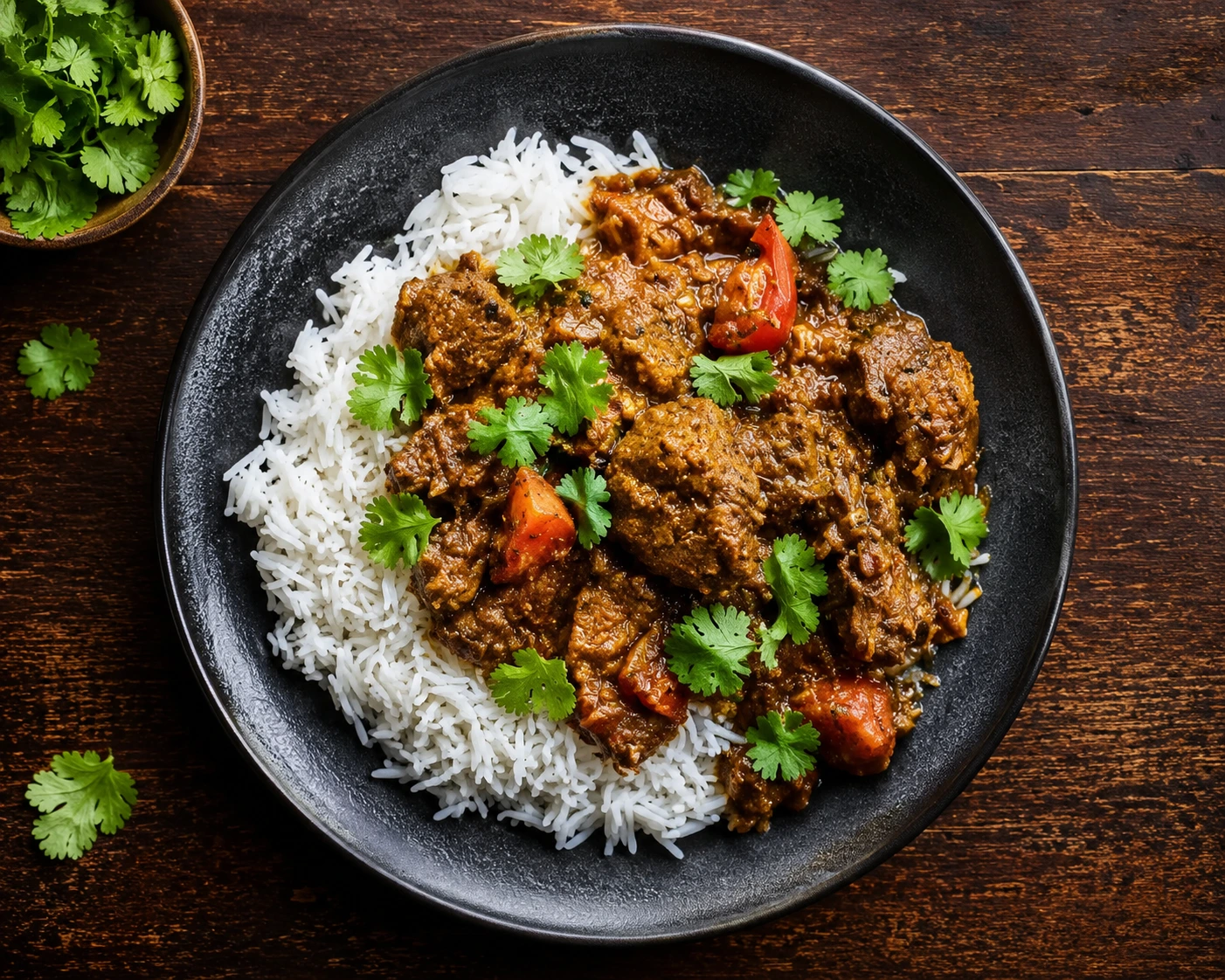 Goat Curry with Rice at Taste of Hakka & Thakali Kitchen & Bar in Edmonton, AB